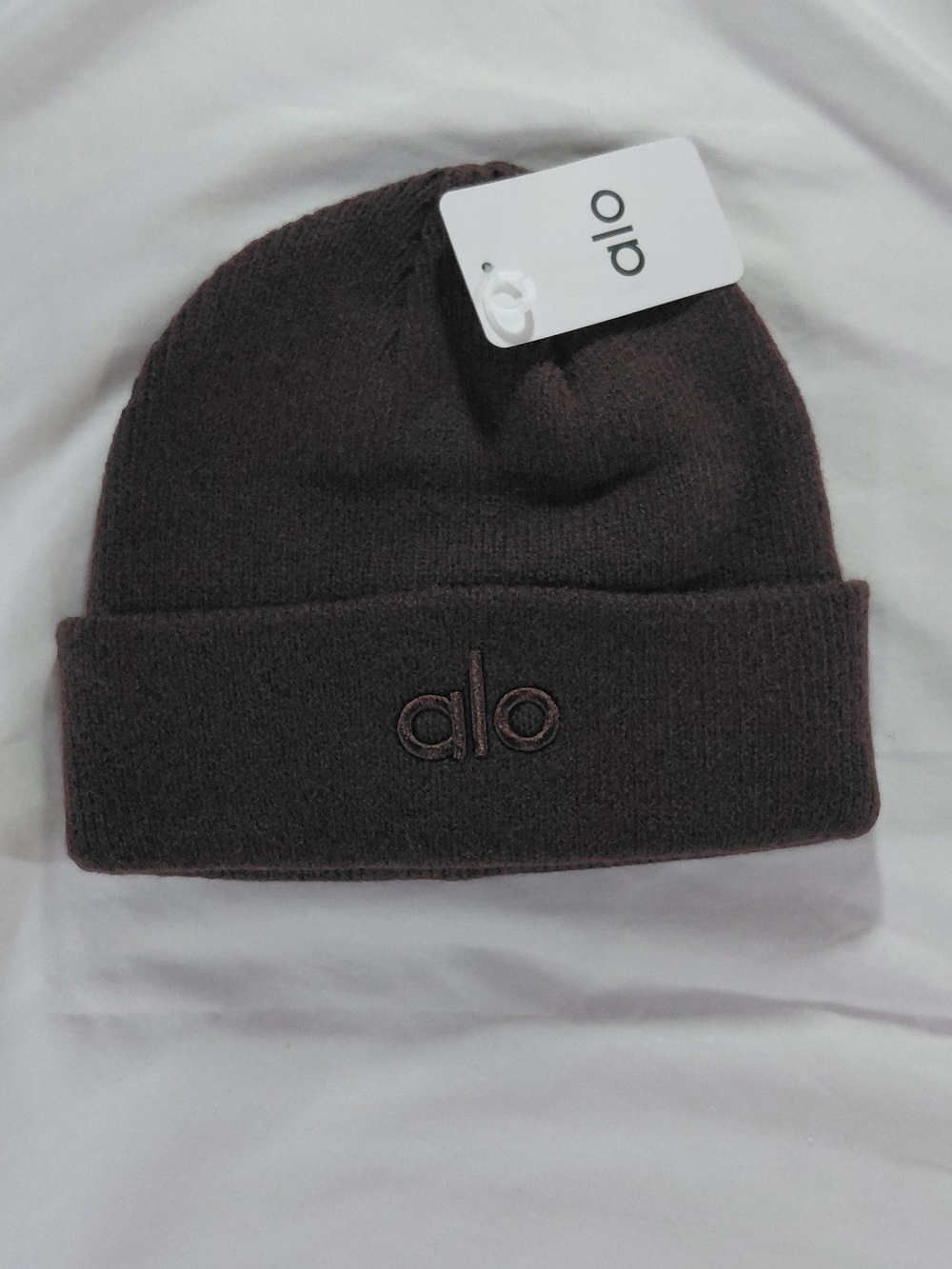 ALO Yoga Dark Brown Knit Cuffed Beanie